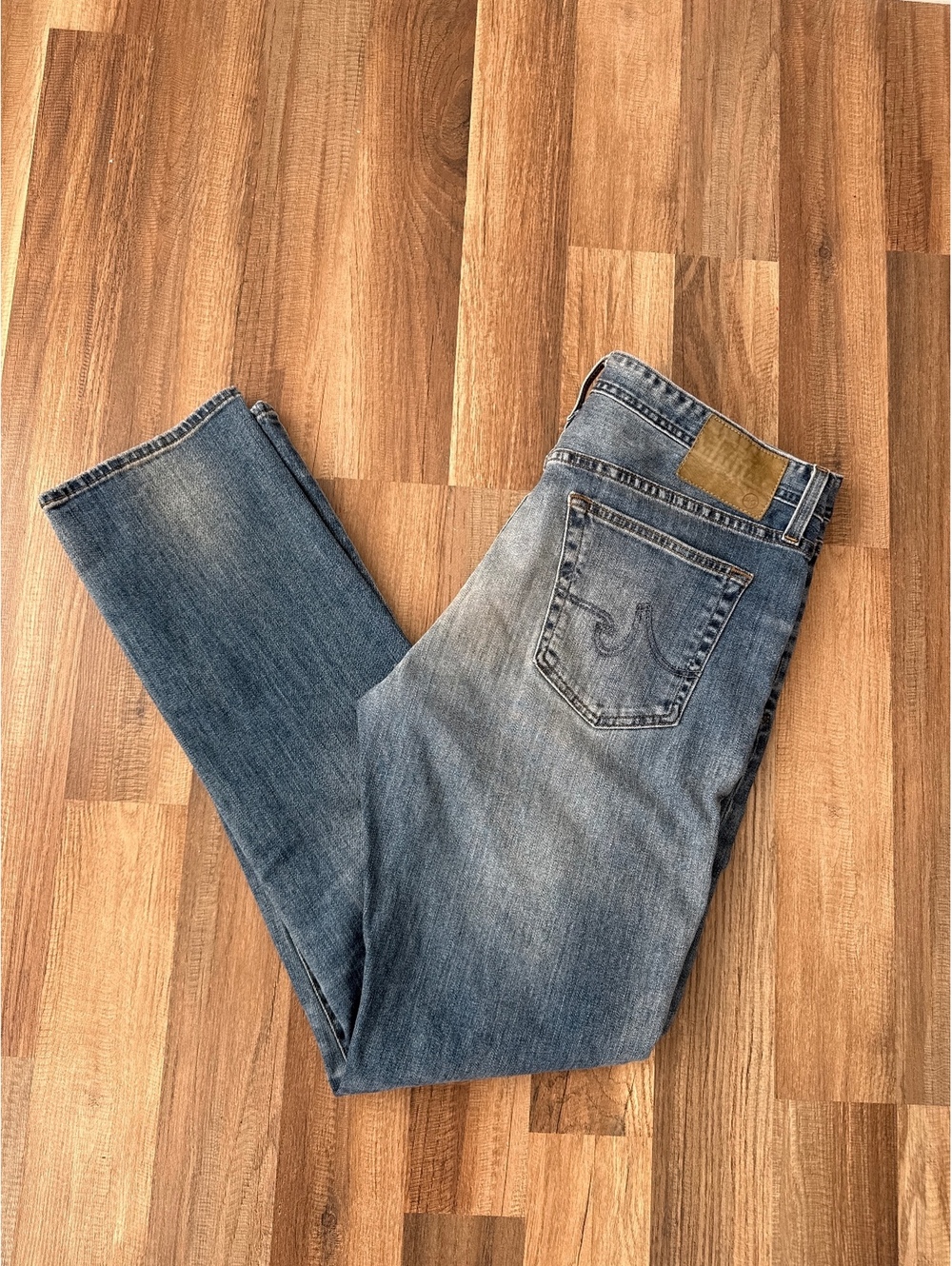 AG Adriano Goldschmied Men's The Everett Straight Jeans 36R Blue Denim